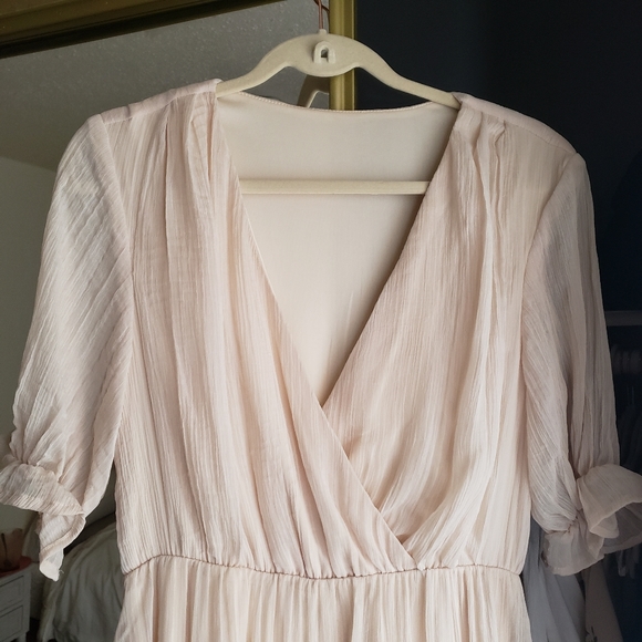 Adored Vintage Boho Champagne Maxi Dress - Picture 3 of 5